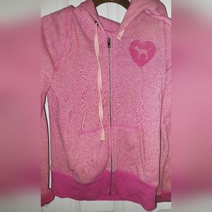 Pink zip down hoodie